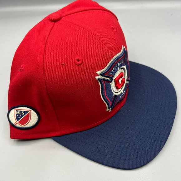 Chicago Fire FC Hat Men Navy Red Fanatics MLS Snap Back Cap New - Picture 2 of 9